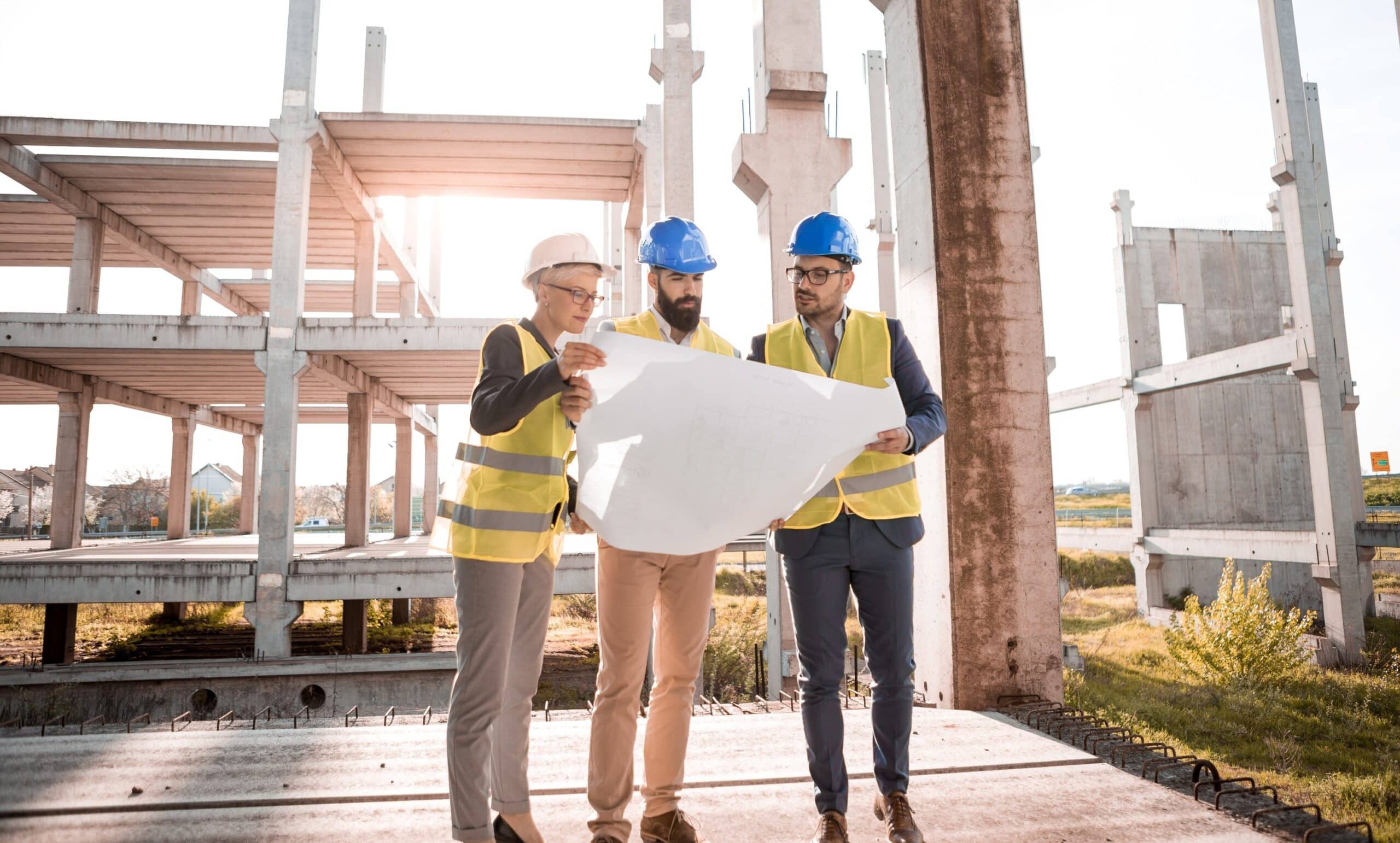 Batiment chantier équipe